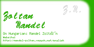 zoltan mandel business card